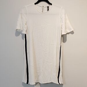Zara Wite with Black Stripe Shift Dress size Xtra Small